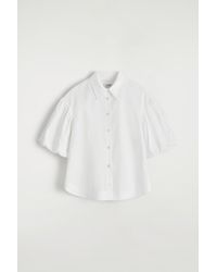 COS - Puff-Sleeve Cotton Shirt - Lyst