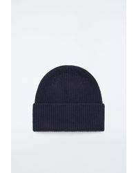 COS - Ribbed Wool And Cashmere Beanie - Lyst