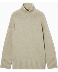 COS - Funnel-neck Pure Cashmere Jumper - Lyst