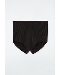 COS - Rib-knit Silk Micro Shorts - Lyst