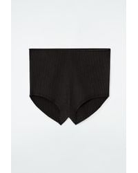 COS - Rib-knit Silk Micro Shorts - Lyst