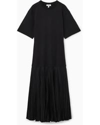 COS - Pleated-skirt T-shirt Dress - Lyst