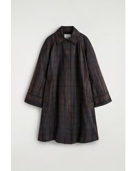COS - Checked Waxed-Cotton Car Coat - Lyst