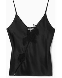 COS - Lace-paneled Silk Camisole - Lyst