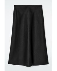 COS - Linen-Blend Midi Column Skirt - Lyst