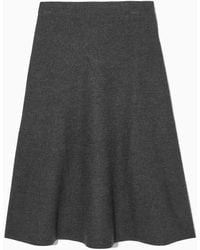 COS - Flared Merino Wool Midi Skirt - Lyst