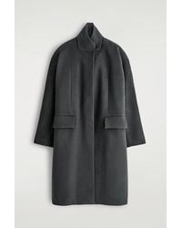 COS - Langer Eleganter Mantel Aus Woll-Zibeline - Lyst
