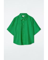 COS Relaxed Short-sleeved Denim Shirt in Blue | Lyst