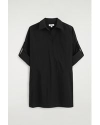 COS - Cotton-Poplin Short-Sleeved Shirt Dress - Lyst