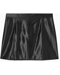 COS - High-shine Satin Mini Skirt - Lyst