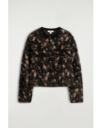 COS Tortoiseshell-jacquard Alpaca-blend Cardigan in Black | Lyst