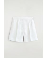 COS - Tailored Elasticated Linen Shorts - Lyst