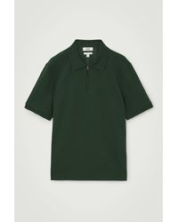 COS - Short-sleeved Zip-up Polo Shirt - Lyst