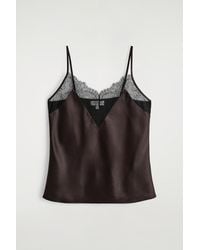 COS - Lace-Trimmed Satin Cami Top - Lyst