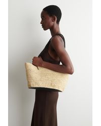 COS Pinch Tote Bag in Natural | Lyst