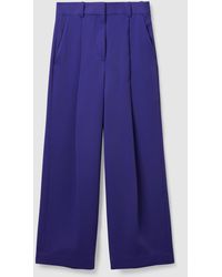 COS High-waisted Pleated Pants - Blue