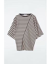 COS - Regular Panelled Striped T-shirt - Lyst