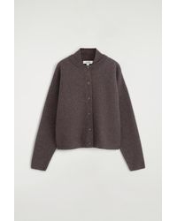 COS - Layered-Collar Boiled Wool Cardigan - Lyst