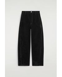 COS - Flocked-Denim Barrel-Leg Trousers - Lyst