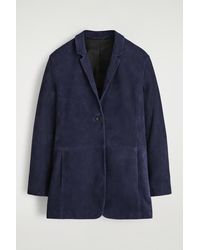 COS - Suede Single-Breasted Blazer - Lyst