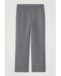 COS - Double-faced Wool Straight-leg Trousers - Lyst