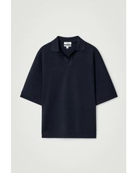 COS - Relaxed Open-collar Polo Shirt - Lyst