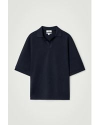 COS - Relaxed Open-collar Polo Shirt - Lyst