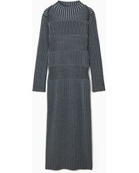 COS - Striped Ribbed-knit Midi Dress - Lyst