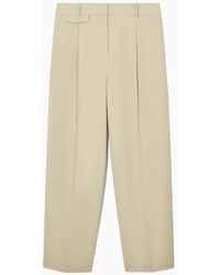 COS - Wide-leg Pleated Linen-blend Pants (petite) - Lyst
