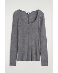 COS - Merino Wool Scoop-Neck Top - Lyst