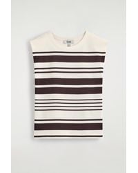 COS - Folded-Shoulder Cotton-Jersey Tank Top - Lyst