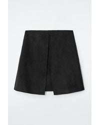 COS - Fold-detail Double-faced Wool Mini Skirt - Lyst