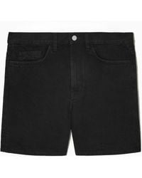 COS Relaxed-fit Denim Shorts - Black
