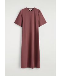 COS - Belt-Detail Midi T-Shirt Dress - Lyst