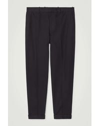 COS - Turn-up Tapered Twill Trousers - Lyst