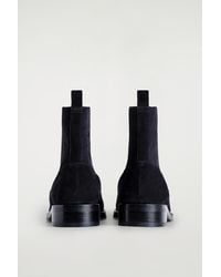 COS - Square-Toe Suede Chelsea Boots - Lyst