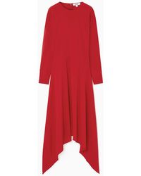 COS - Open-sleeve Silk-blend Dress - Lyst