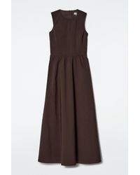 COS - Open-back Cotton Maxi Dress - Lyst