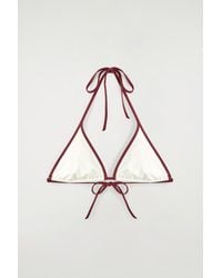 COS - Contrast-Trimmed Triangle Bikini Top - Lyst