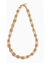 COS Knotted T-bar Chain Necklace - Metallic