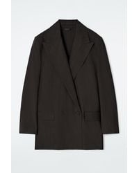 COS - Fluid Double-Breasted Wool Blazer - Lyst