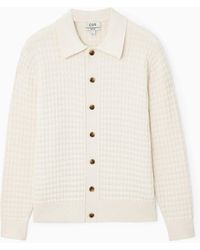 COS - Textured Knitted Cardigan - Lyst