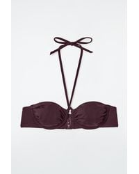 COS - Ruched Underwired Halterneck Bikini Top - Lyst