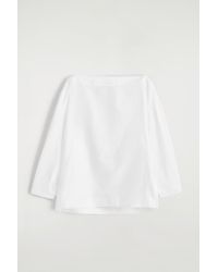 COS - Boat-Neck Cotton Blouse - Lyst