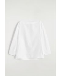 COS - Boat-Neck Cotton Blouse - Lyst