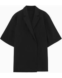 COS - Short-sleeved Silk Blazer - Lyst