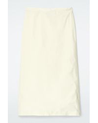 COS - Cotton Drawstring Midi Skirt - Lyst