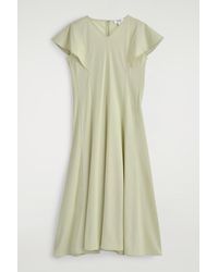 COS - Petal-Sleeve Cotton Midi Dress - Lyst