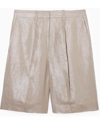 COS - Tailored Metallic Linen Shorts - Lyst