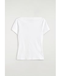 COS - Slim Boat-Neck Cotton T-Shirt - Lyst